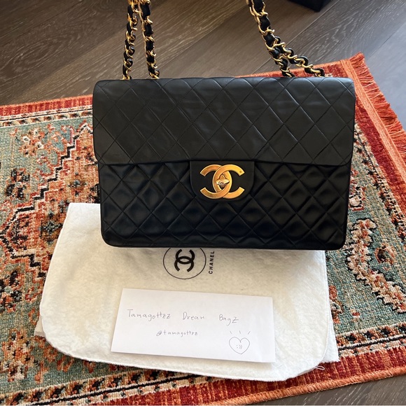 SOLD**Chanel Classic Vintage Maxi Jumbo XL Single Flap Bag - Picture 3 of 11